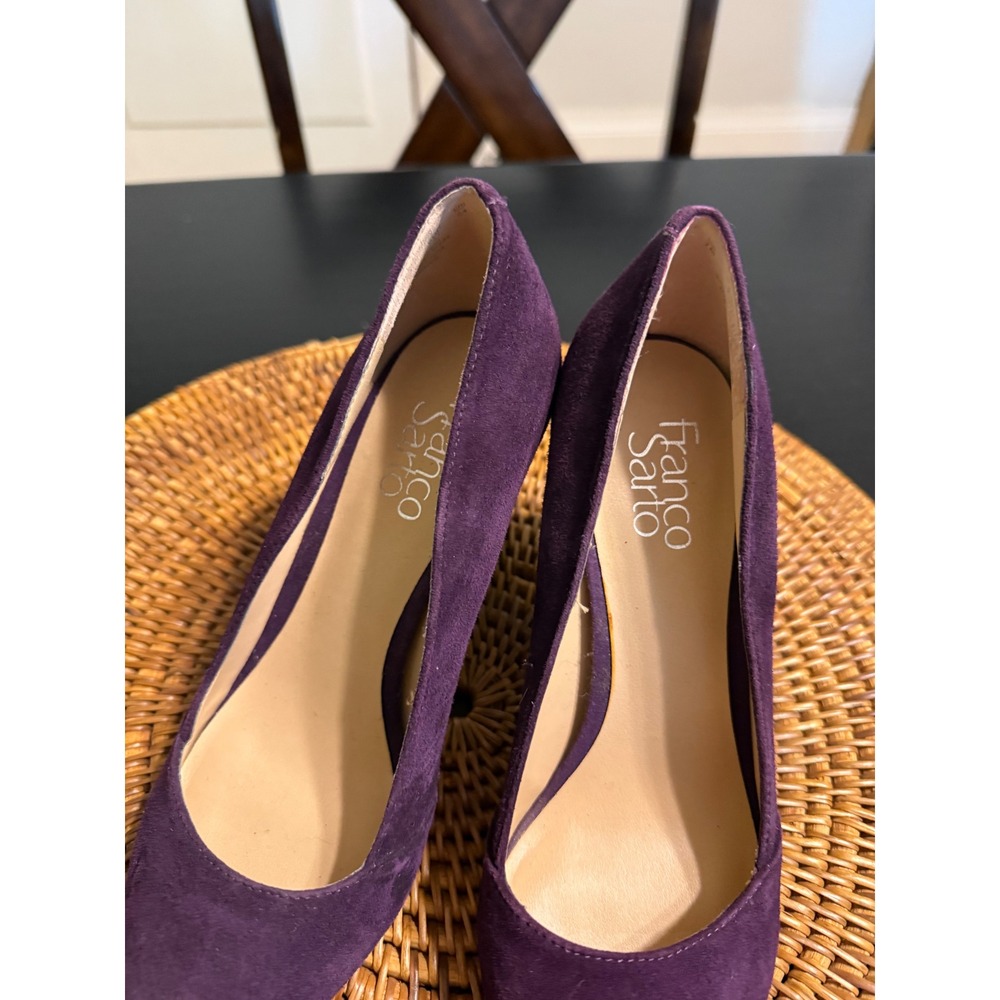 Franco Sarto Purple Suede Block Heel Pumps - Picture 8 of 8